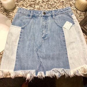 Free People Levi’s Deconstructed Denim Mini Skirt